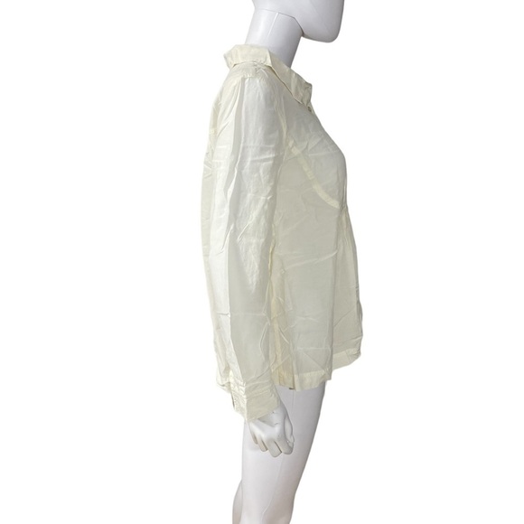 J. Jill Ivory Button Down Collared Blouse Size M - Picture 7 of 12